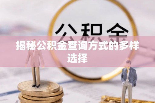 钟楼揭秘公积金查询方式的多样选择